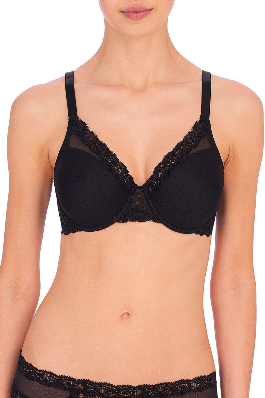Buy Feathers Full Figure Contour Underwire Bra in Black Online Black