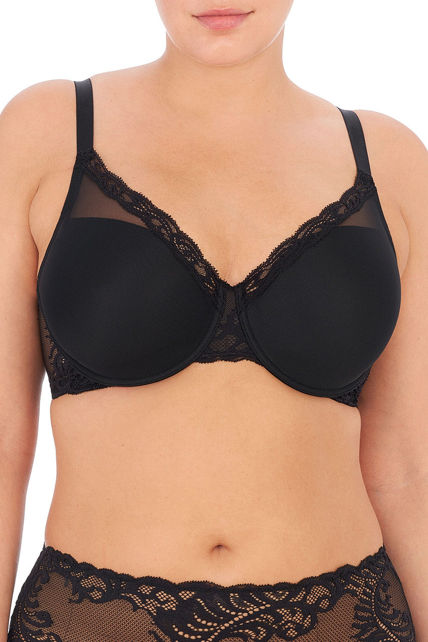 Buy Feathers Full Figure Contour Underwire Bra in Black Online Black