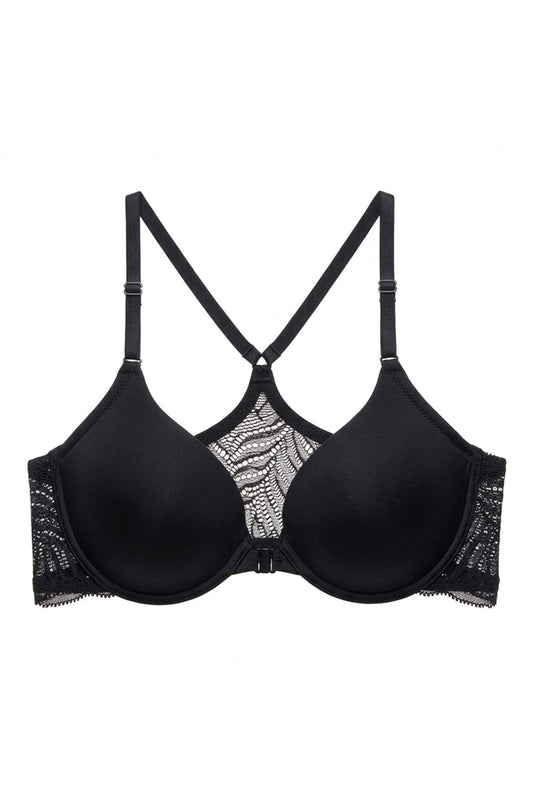 Buy Lush Front Close Contour Underwire Bra in Black Online Black