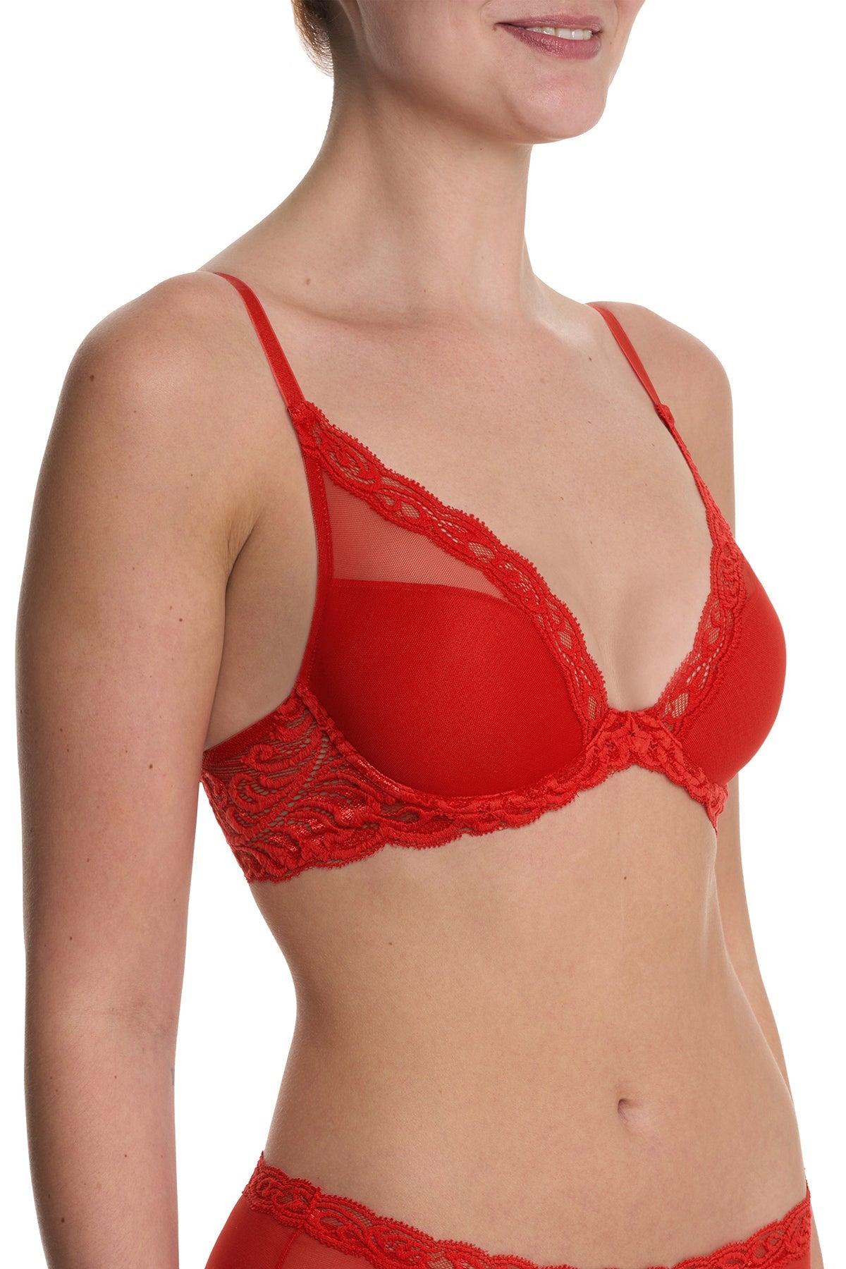 Feathers Plunge T-Shirt Bra Paprika
