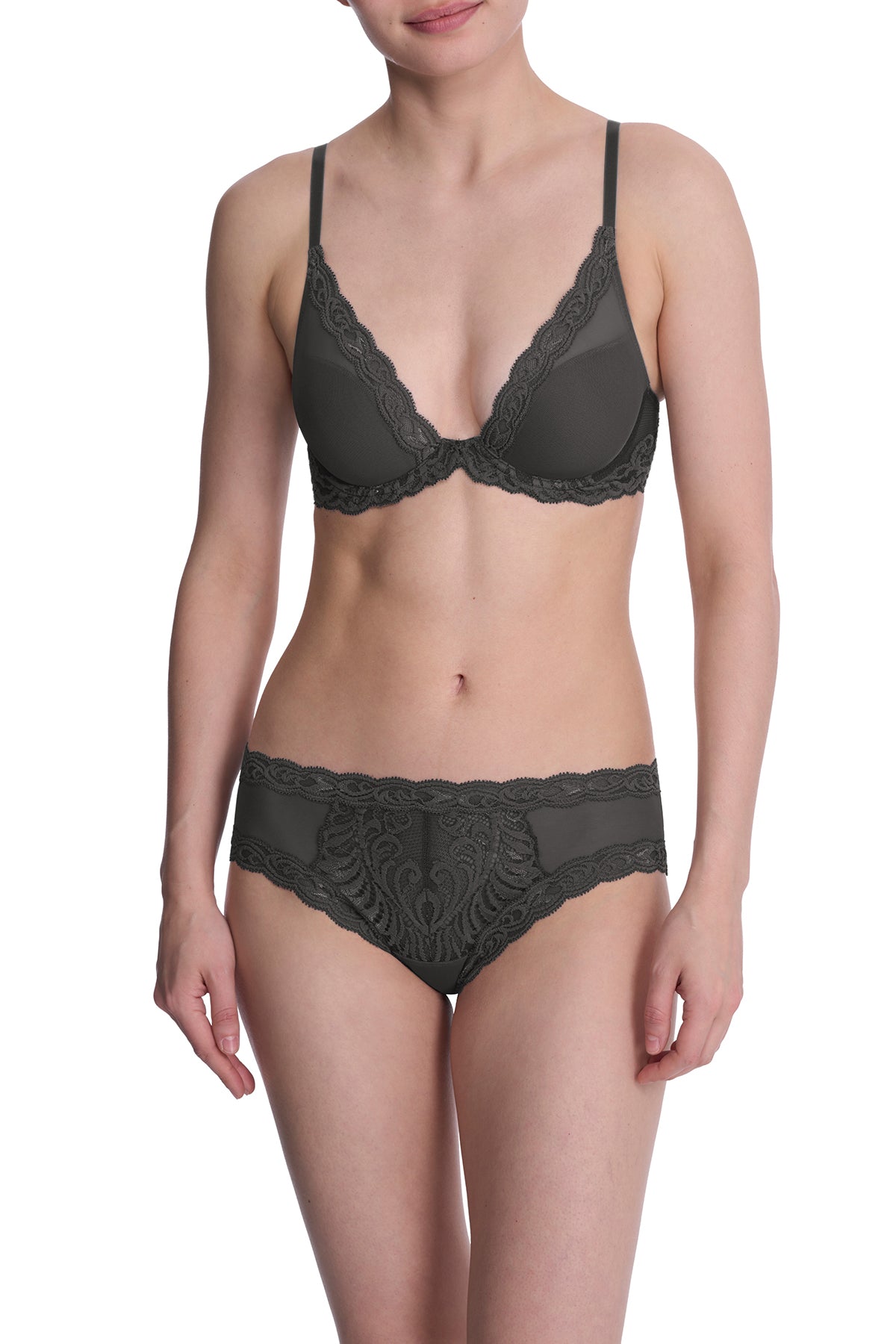 Buy Feathers Plunge T-Shirt Bra in Coal Online Coal
