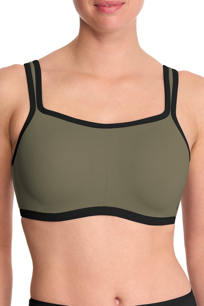 Yogi Contour Convertible Sports Bra Olive Green/Black