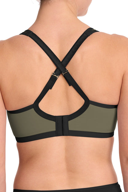 Yogi Contour Convertible Sports Bra Olive Green/Black