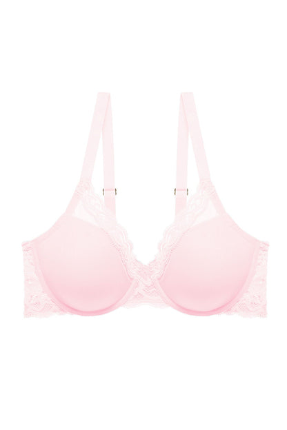 Feathers Full Figure Contour Underwire Bra Pink Sky