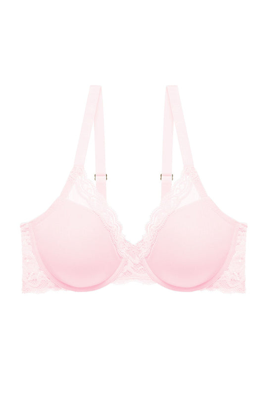 Feathers Full Figure Contour Underwire Bra Pink Sky