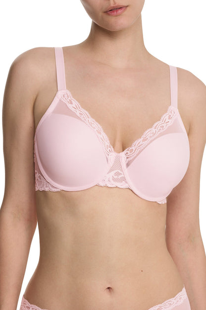 Feathers Full Figure Contour Underwire Bra Pink Sky