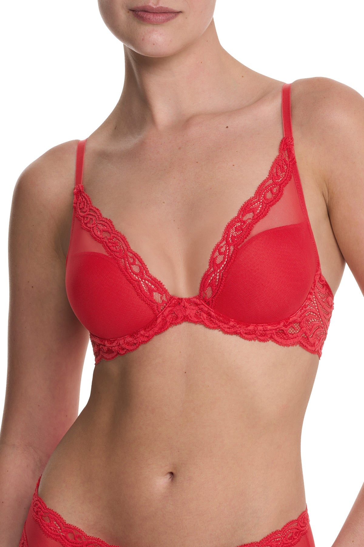 Feathers Plunge T-Shirt Bra Bonfire