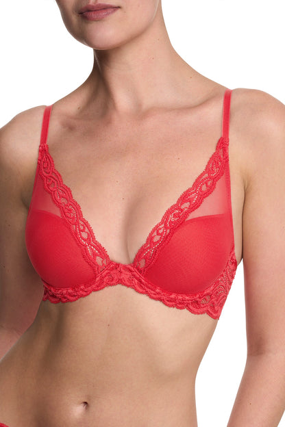 Feathers Plunge T-Shirt Bra Bonfire