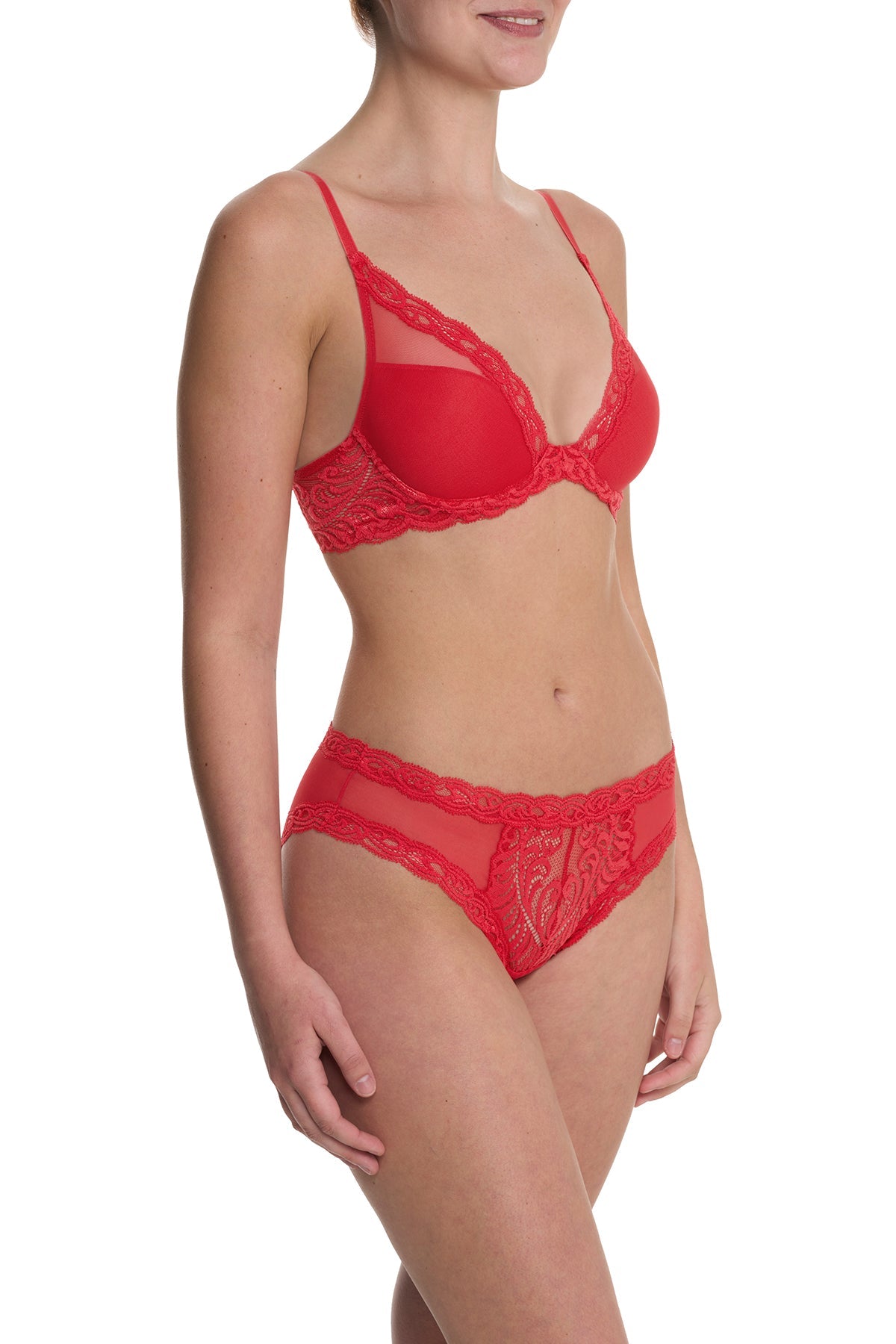Feathers Plunge T-Shirt Bra Bonfire