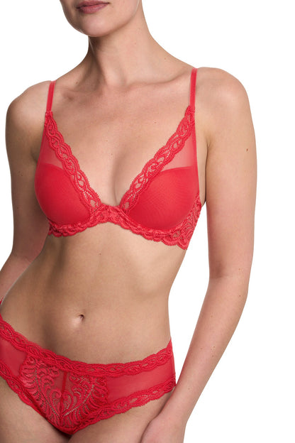 Feathers Plunge T-Shirt Bra Bonfire