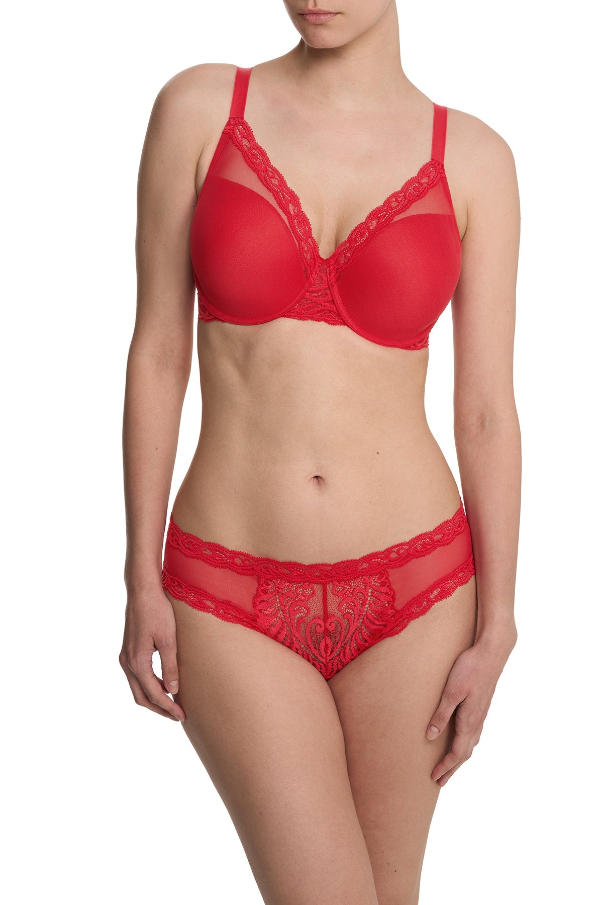 Feathers Full Figure Contour Underwire Bra Bonfire