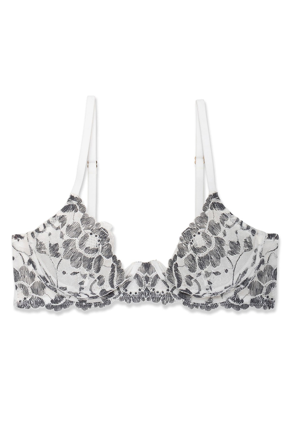 Peony Unlined Underwire Bra Warm White/Black