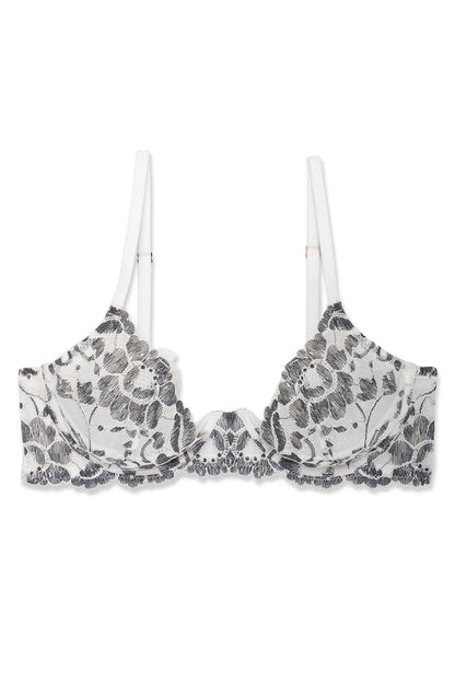 Peony Unlined Underwire Bra Warm White/Black