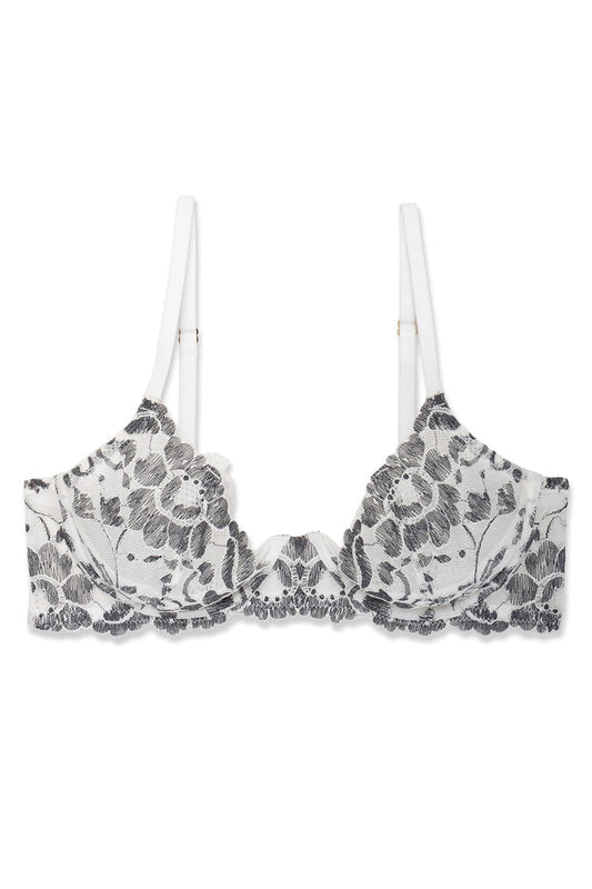 Peony Unlined Underwire Bra Warm White/Black