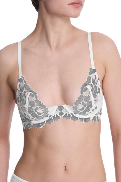 Peony Unlined Underwire Bra Warm White/Black