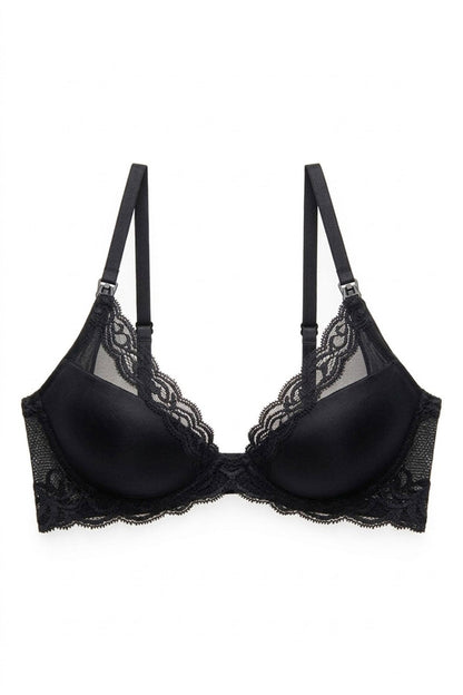 Buy Feathers Maternity Plunge T-Shirt Bra in Black Online Black