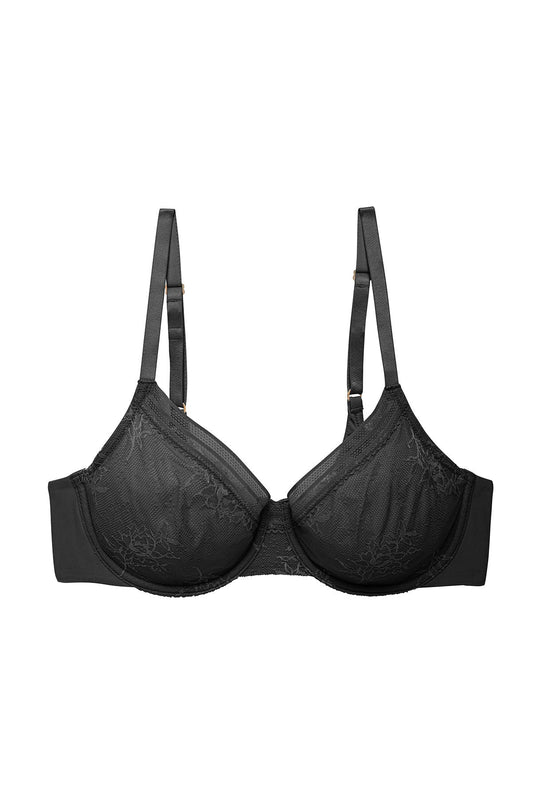 Love Lace Underwire Bra Black