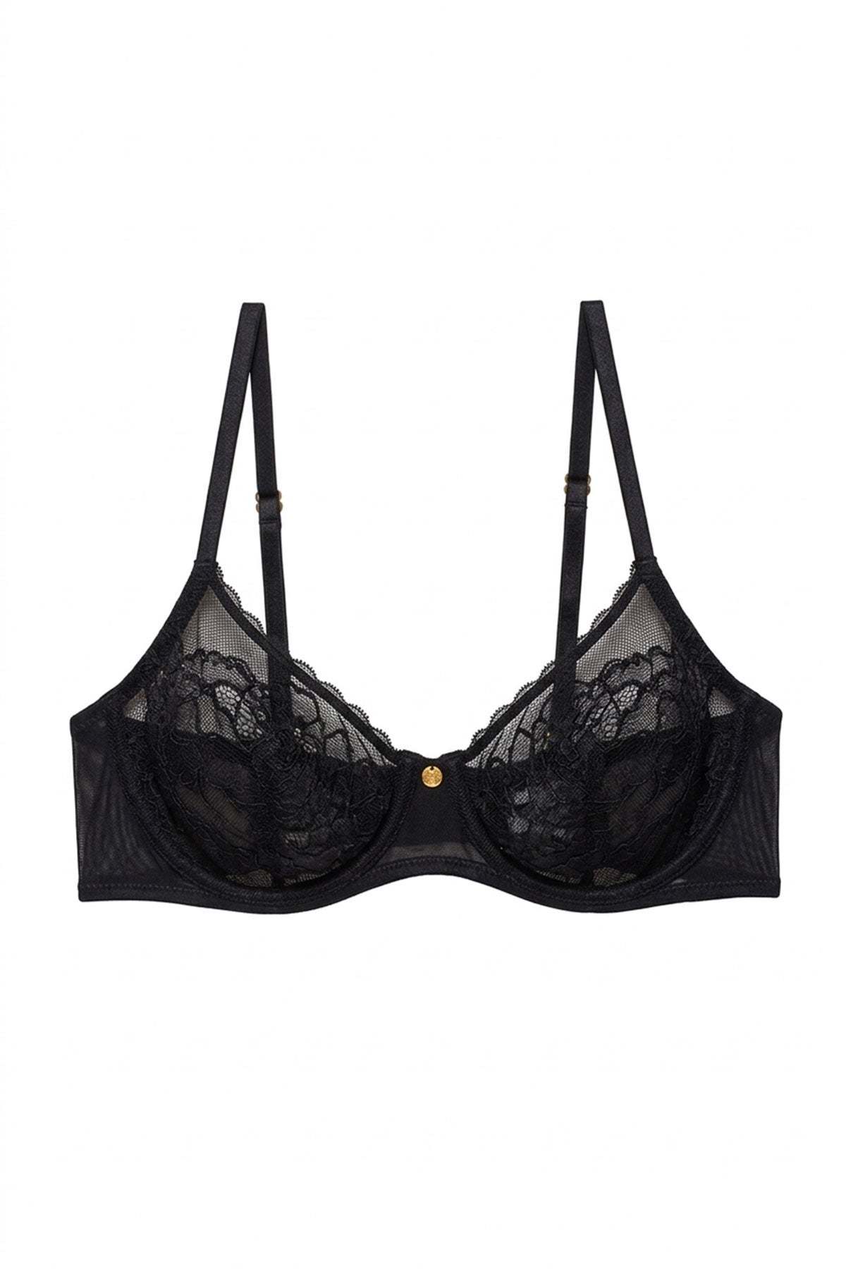 Flora Unlined Balconette Underwire Bra Black