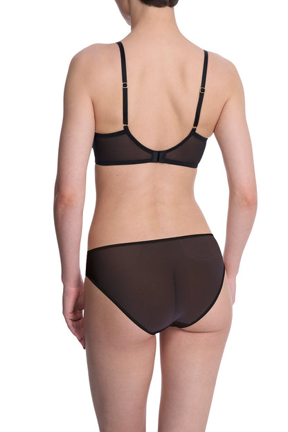 Flora Unlined Balconette Underwire Bra Black