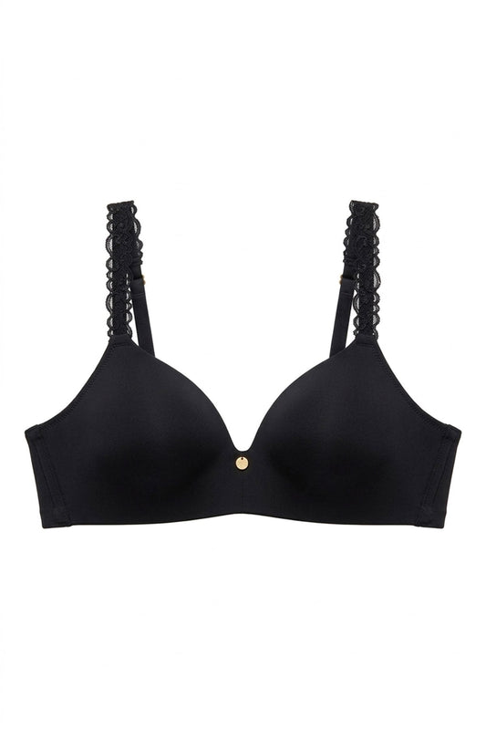 Buy Pure Luxe Wireless Contour Bra in Black Online Black