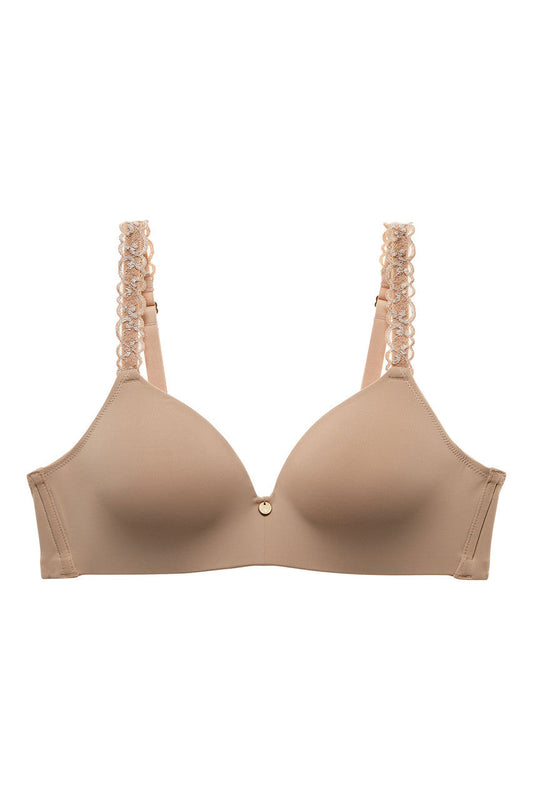 Buy Pure Luxe Wireless Contour Bra in Café Online Café