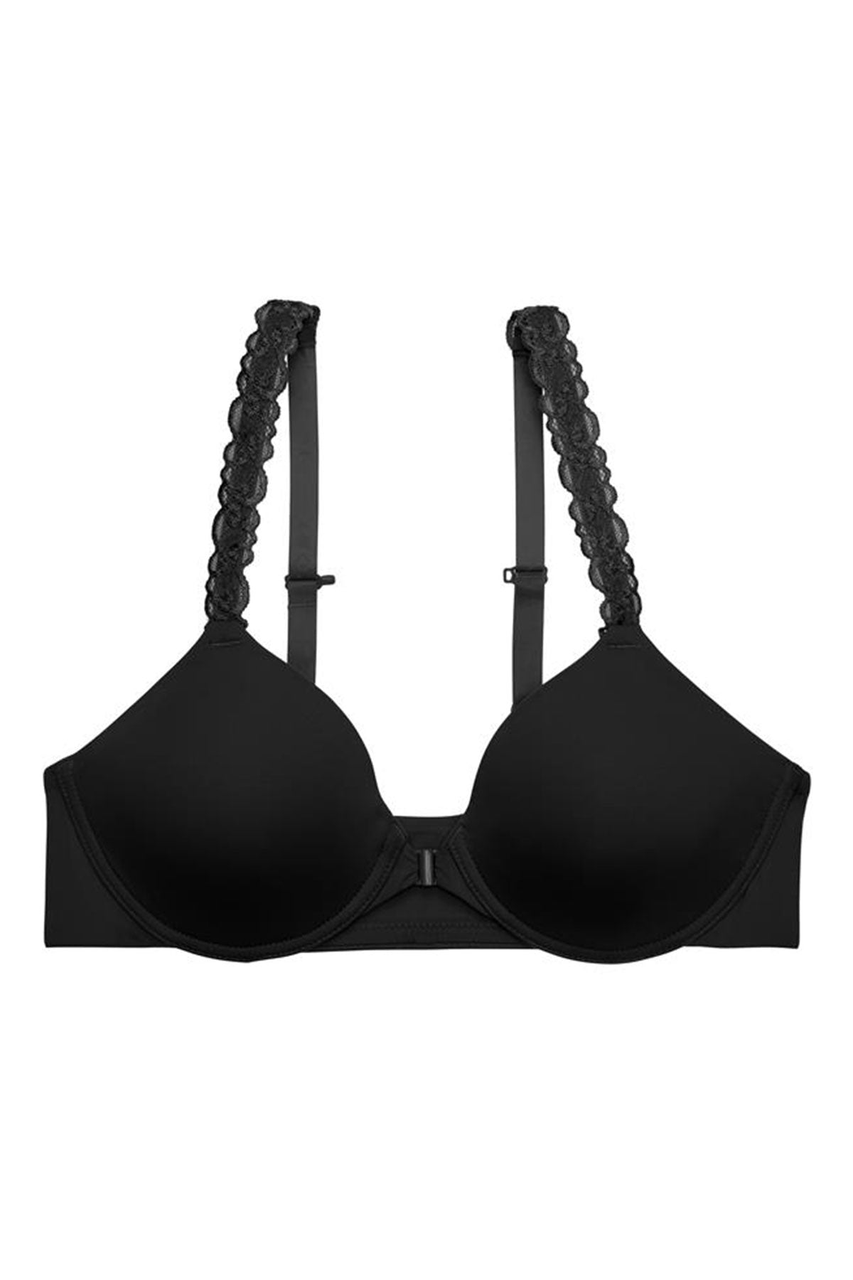 Pure Luxe Convertible Front Close Contour Underwire Bra Black