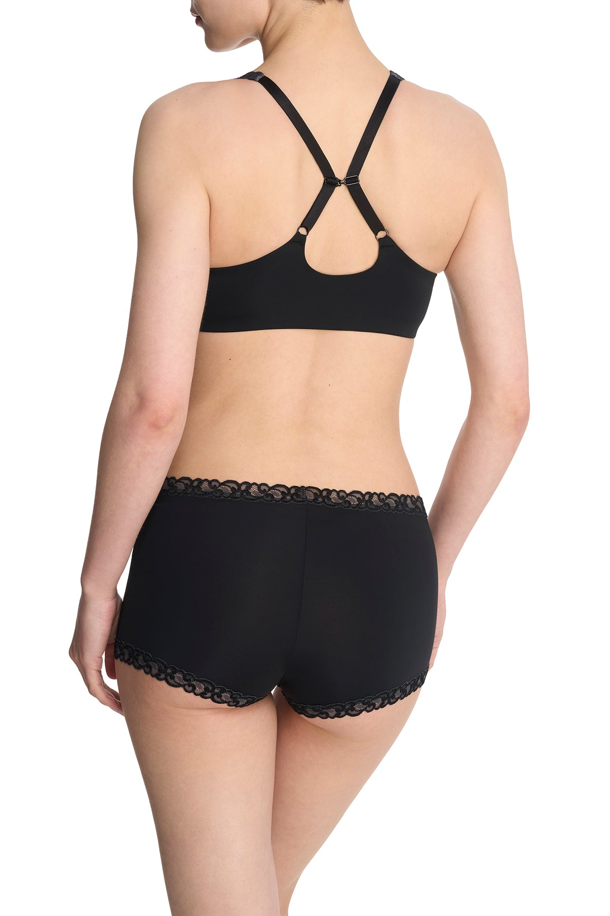 Pure Luxe Convertible Front Close Contour Underwire Bra Black
