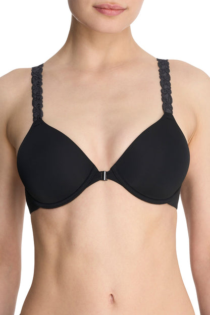 Pure Luxe Convertible Front Close Contour Underwire Bra Black