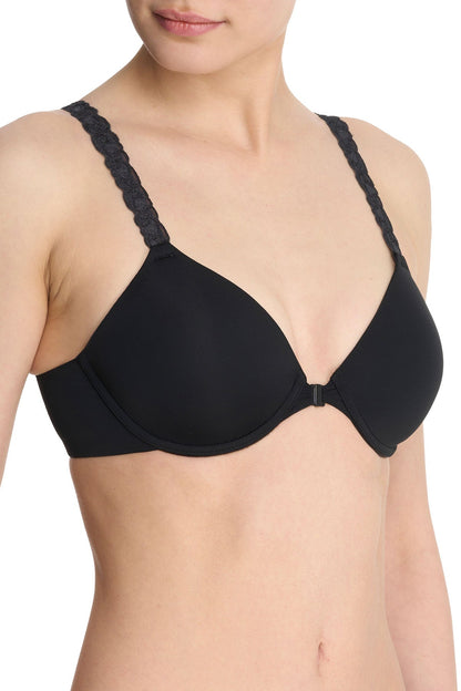 Pure Luxe Convertible Front Close Contour Underwire Bra Black