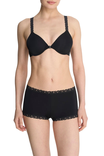 Pure Luxe Convertible Front Close Contour Underwire Bra Black