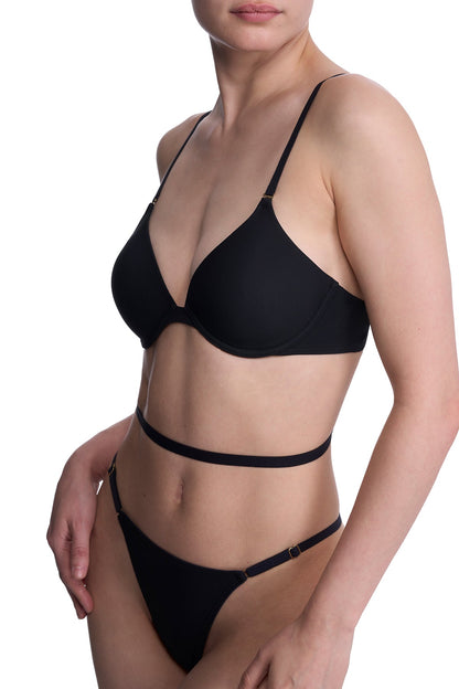 Verge Convertible Plunge T-Shirt Bra Black