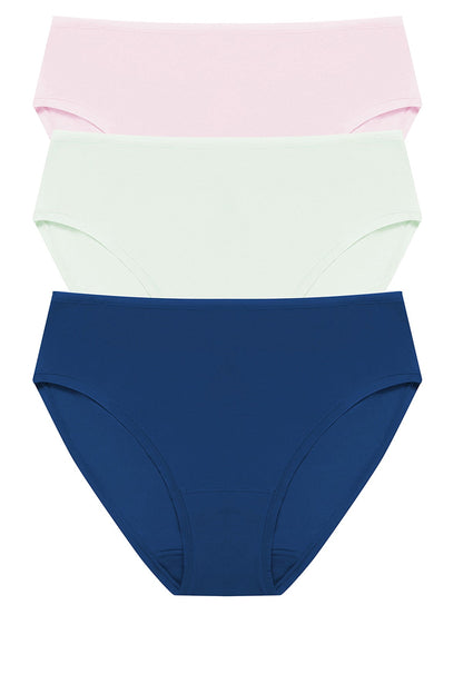 Bliss Bare Cotton Hipster 3-Pack Misty Orchid/Iced Mint/Dark Cobalt