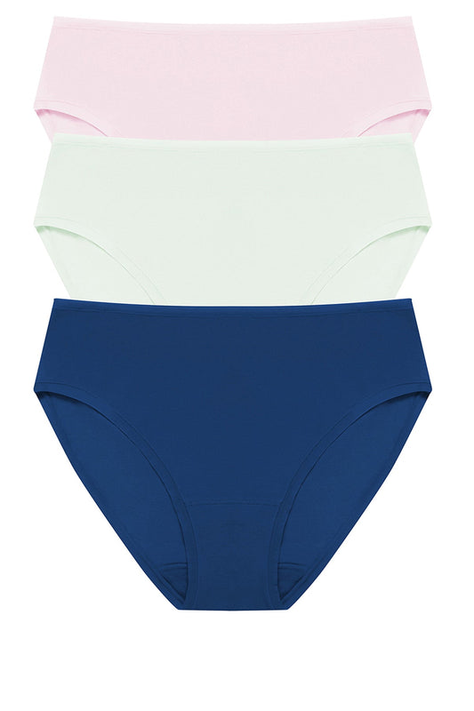 Bliss Bare Cotton Hipster 3-Pack Misty Orchid/Iced Mint/Dark Cobalt