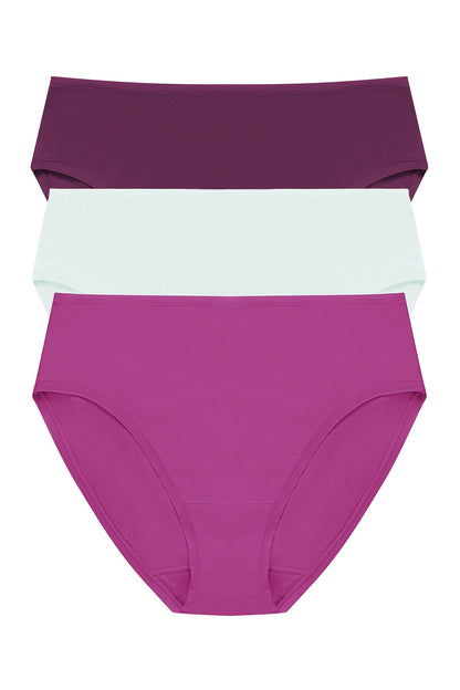 Bliss Bare Cotton Hipster 3-Pack Pinot Noir/Sky Green/Mad Magenta