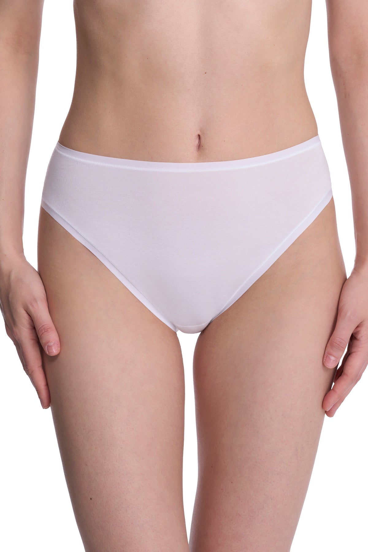 Bliss Bare Cotton High Cut Brief White