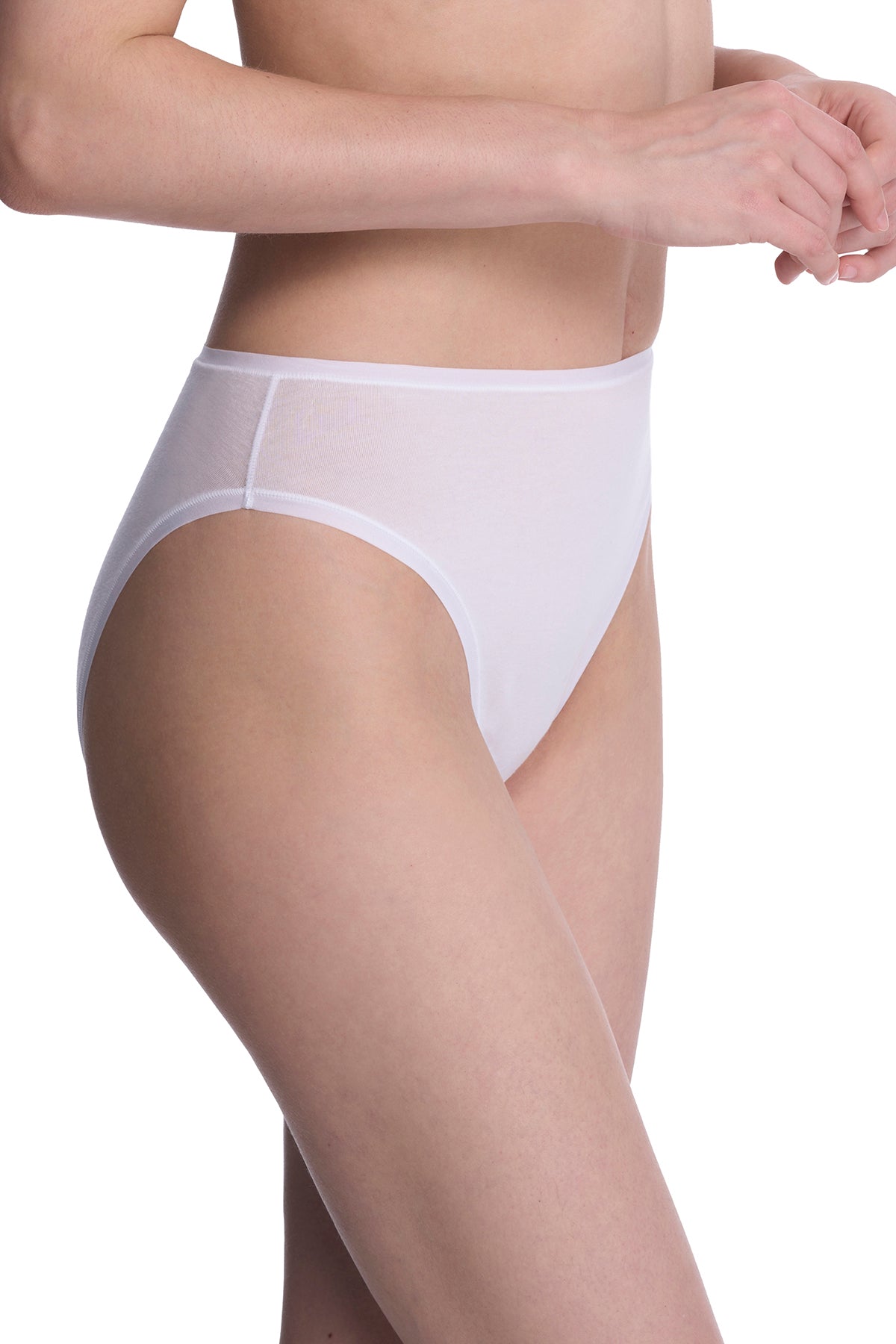Bliss Bare Cotton High Cut Brief White