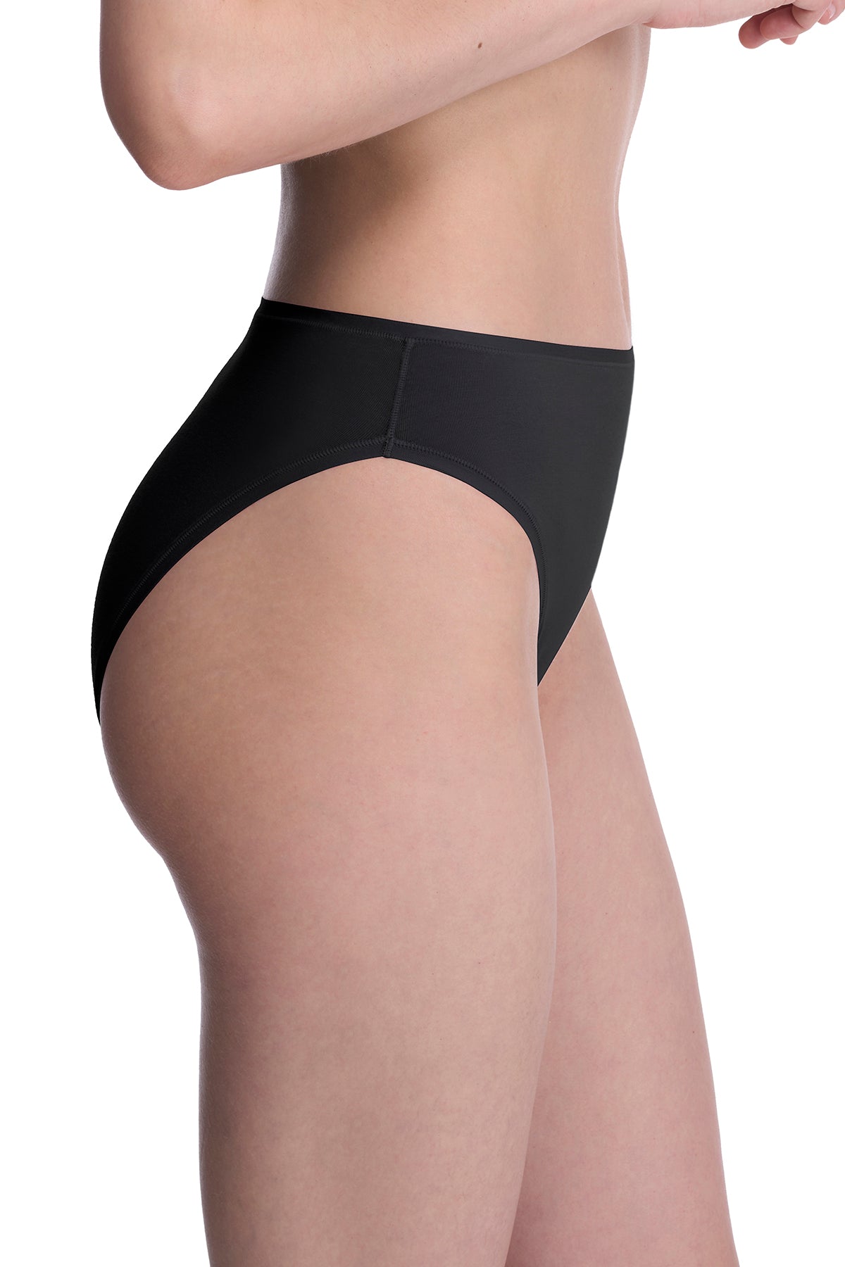 Bliss Bare Cotton High Cut Brief Black