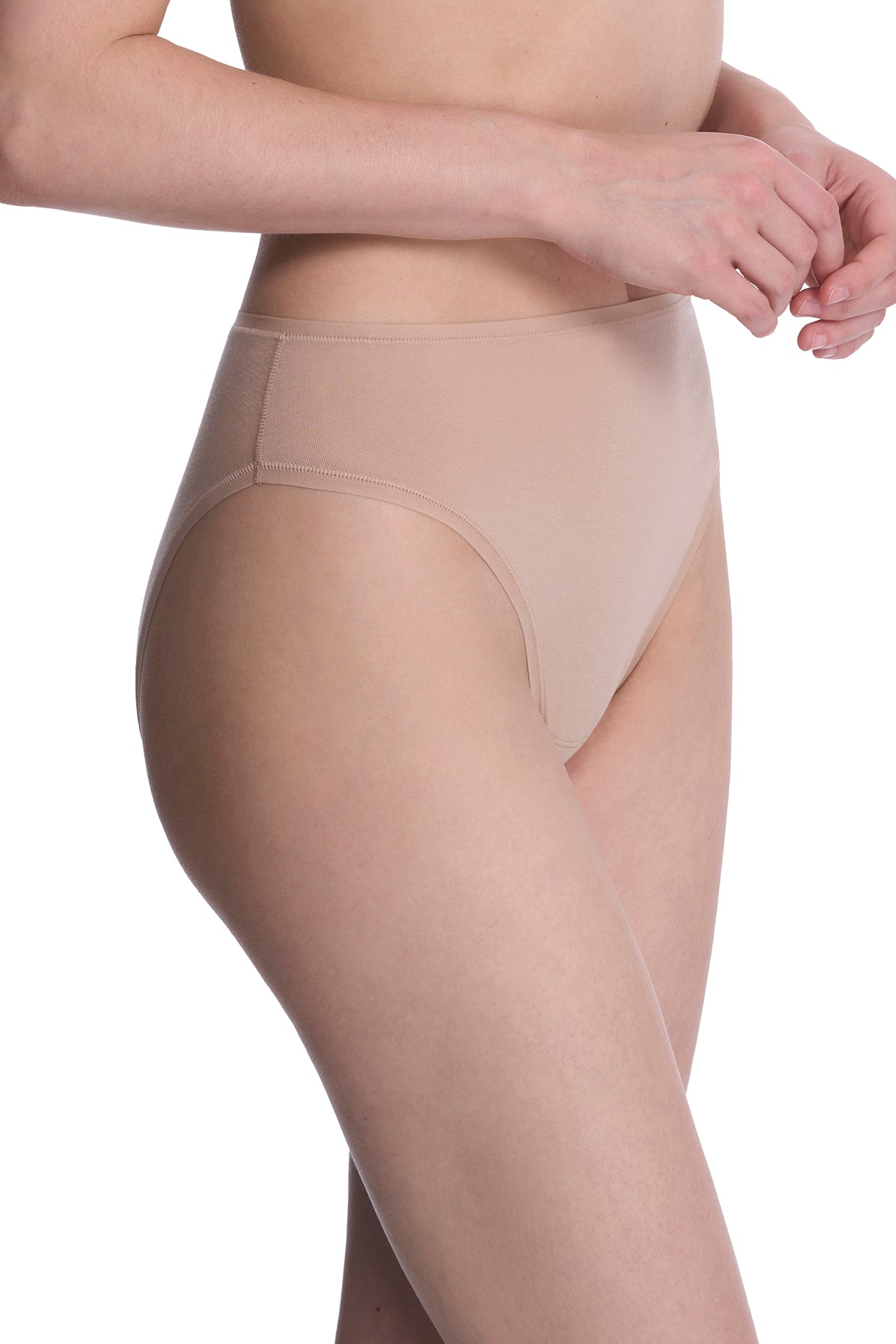Bliss Bare Cotton High Cut Brief Café