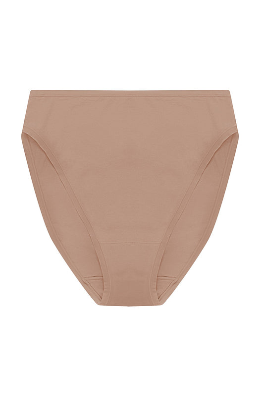 Bliss Bare Cotton High Cut Brief Buff