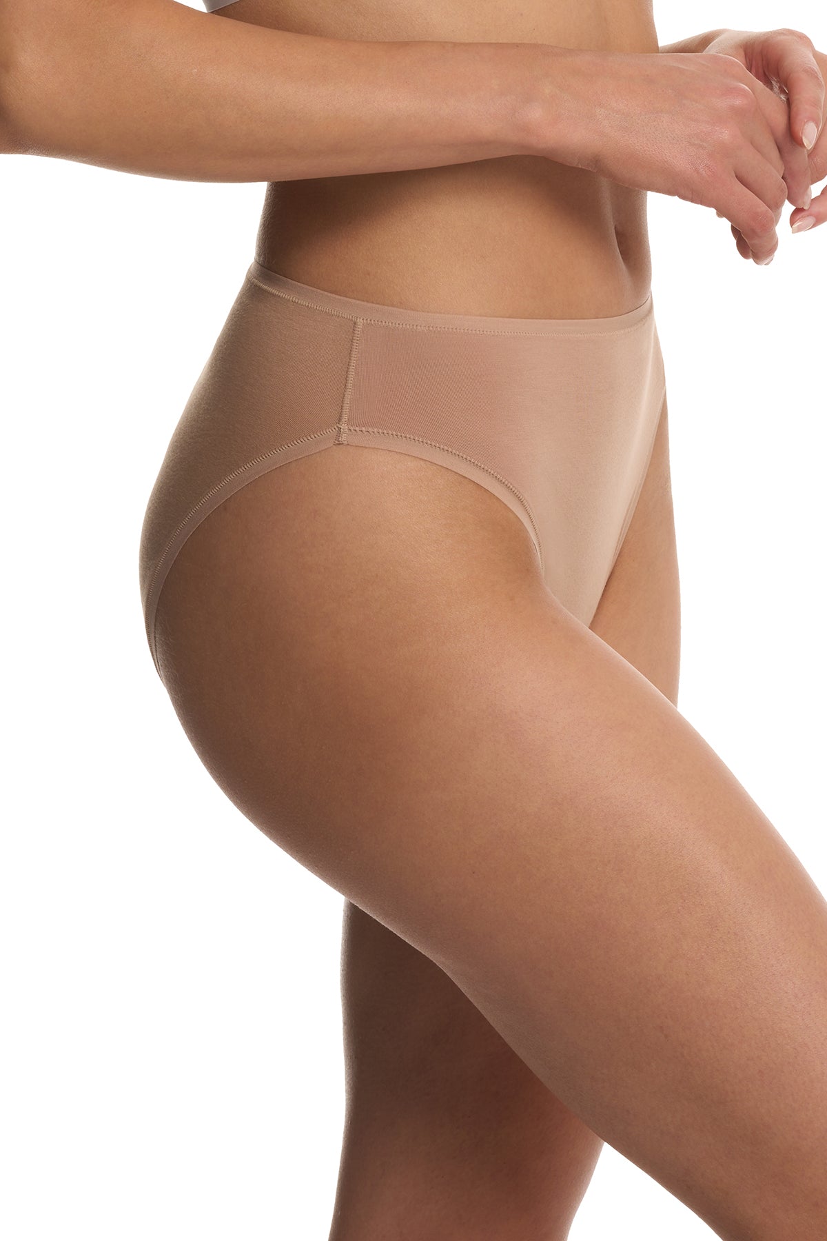 Bliss Bare Cotton High Cut Brief Buff
