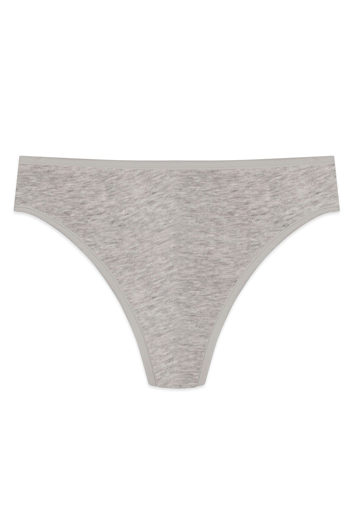 Bliss Bare Cotton Thong Lt Grey Heather