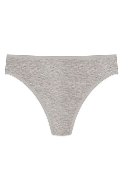 Bliss Bare Cotton Thong Lt Grey Heather