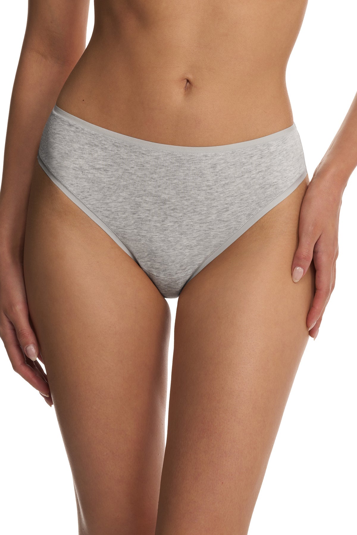Bliss Bare Cotton Thong Lt Grey Heather