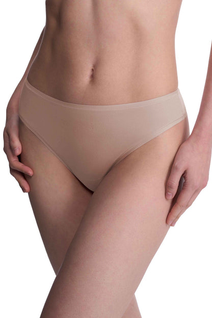 Bliss Bare Cotton Thong Café