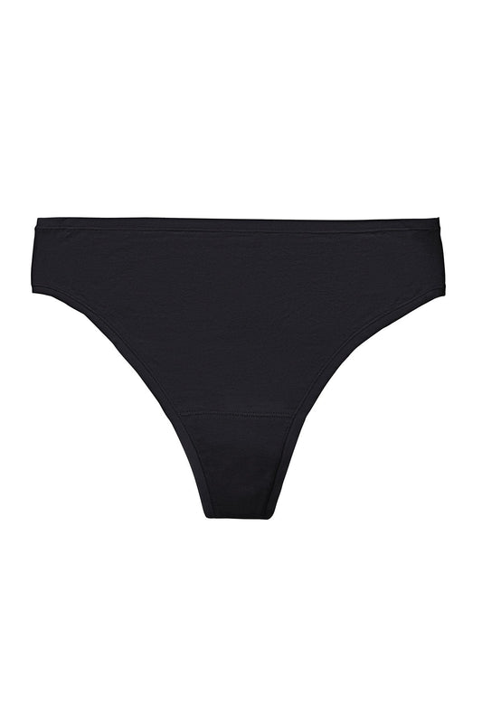 Bliss Bare Cotton Thong Black