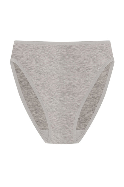 Bliss Bare Cotton High Cut Brief Lt Grey Heather