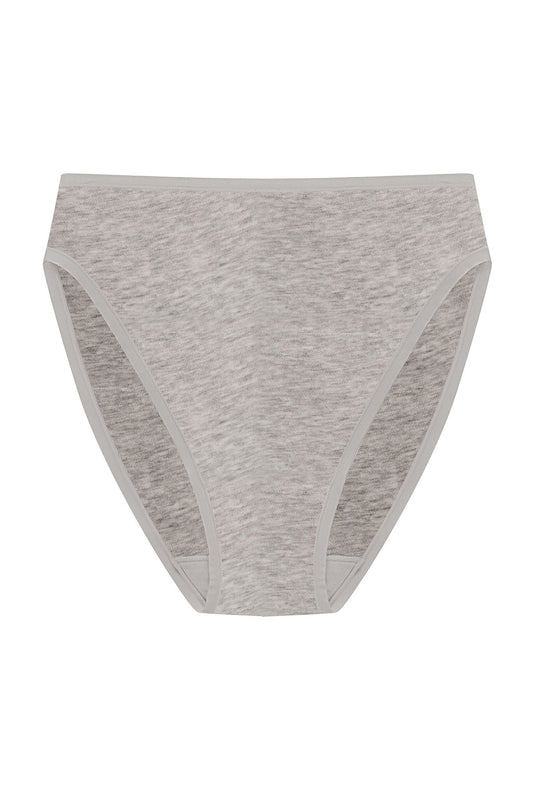 Bliss Bare Cotton High Cut Brief Lt Grey Heather