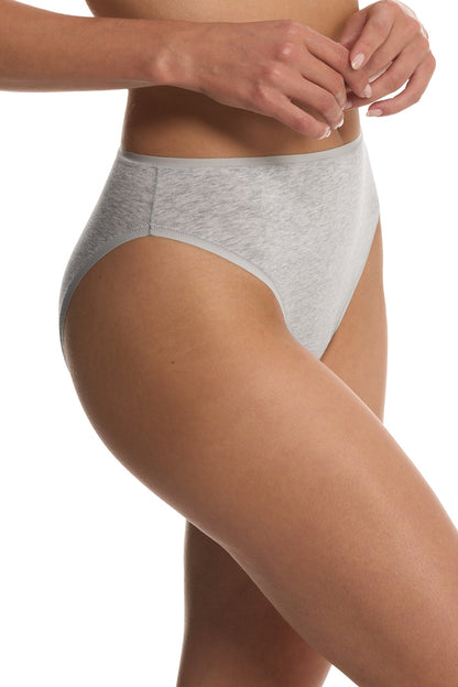 Bliss Bare Cotton High Cut Brief Lt Grey Heather