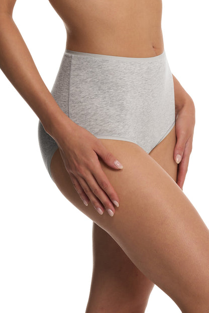 Bliss Bare Cotton High Waist Brief Lt Grey Heather
