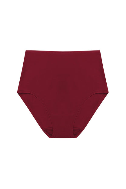 Bliss Bare Cotton High Waist Brief Dk Red